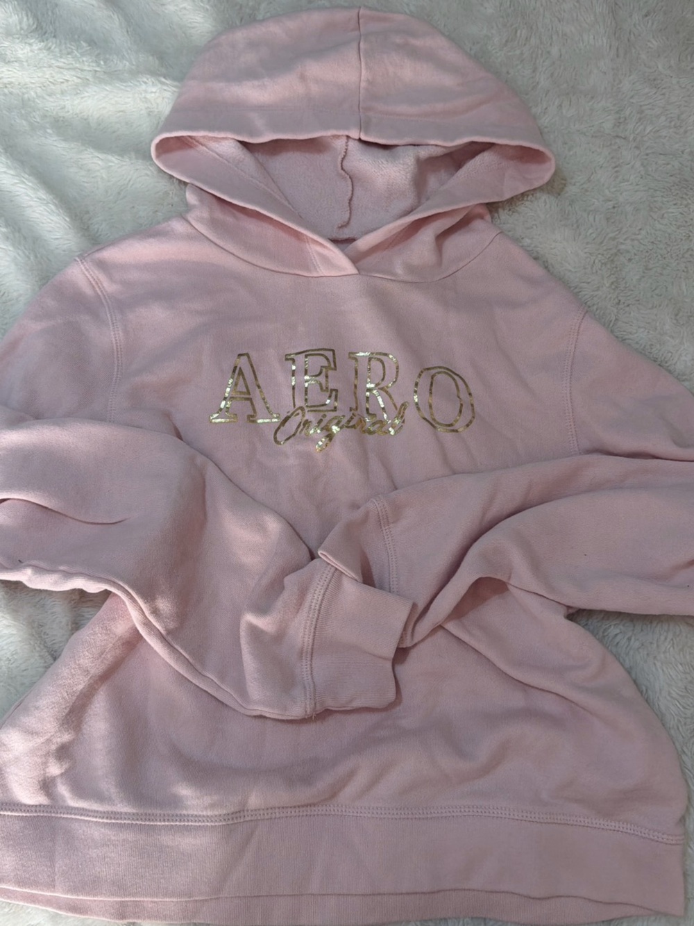 Pink Aeropostale Hoodie Sweater with Gold lettering